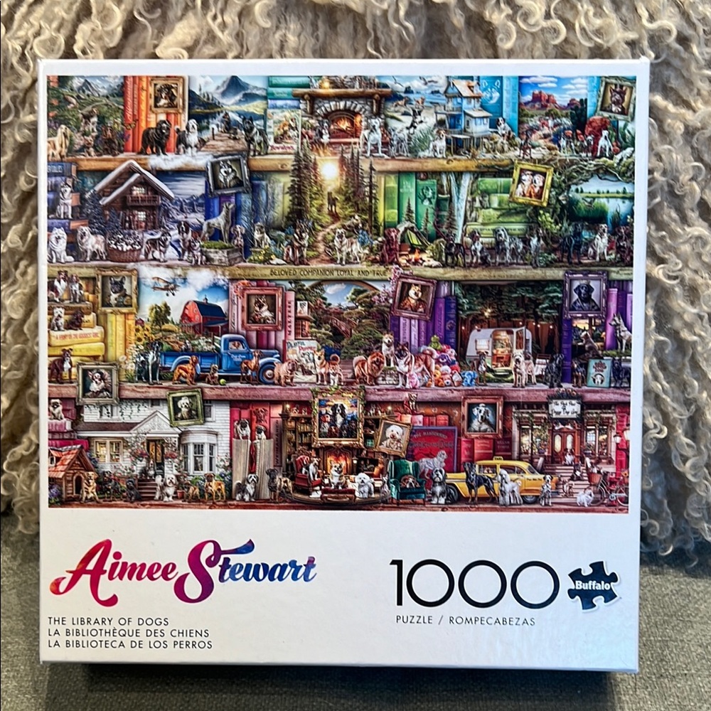 Buffalo Aimee Stewart Puzzle - The Library of Dogs - 1000 Pieces NEW unopened